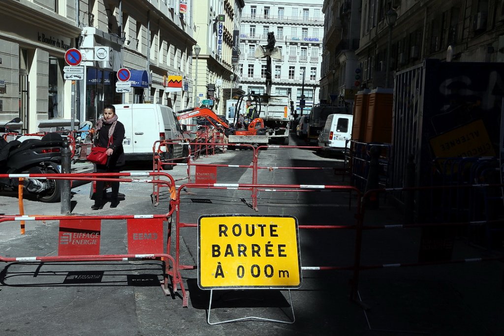 Travaux en cours rue Beauvau (Photo Robert Poulain)