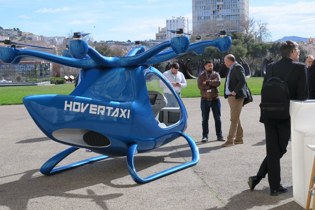 Hovertaxi -qui vient d'être présenté au salon Viva Technology de Paris - propose de nouveaux services d’aéromobilité autonome 100% français et 100% Region Sud pour répondre aux problématiques de transport urbain et périurbain grâce à ses aéronefs 100% électriques  (Photo Mireille Bianciotto)