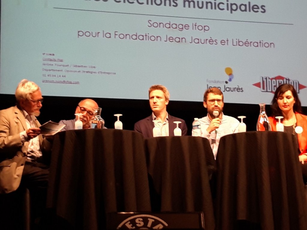 De gauche à droite, Philippe Langevin, Michel Péraldi, Joël Gombin, Jérémie Peltier et Mathilde Chaboche de Mad Mars ( Photo Mireille Bianciotto)