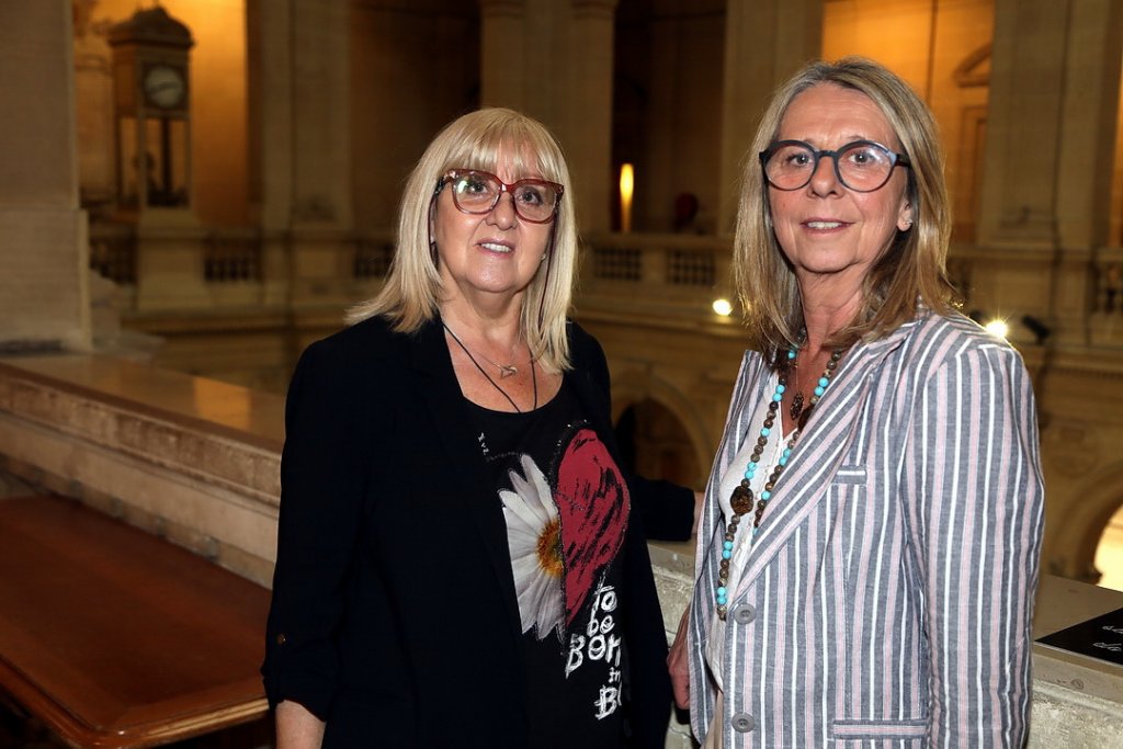 Jaclyne Laurenzati, auteure de la dictée et Corinne Pellegrini, élue de la CCIMP (Photo Robert Poulain)