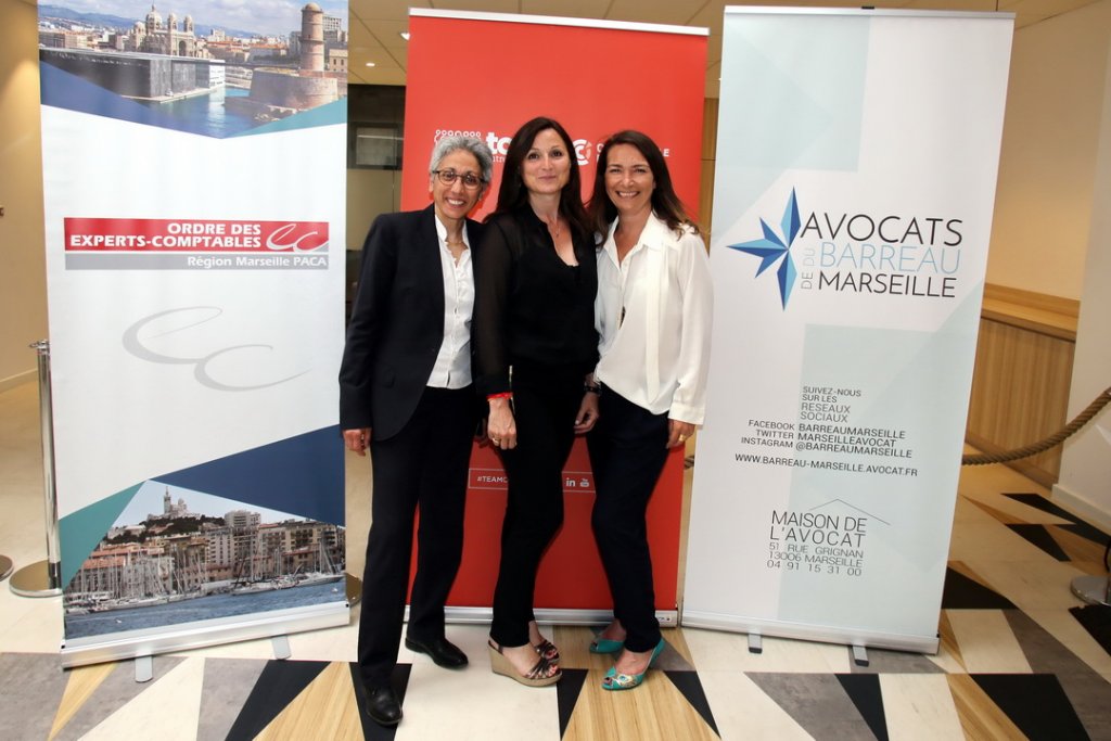 Colette Weizman, Croec Marseille- Paca, Catherine Gineste, CCIMP, Me Marie-Caroline Bernard, Barreau de Marseille (Photo Robert Poulain)