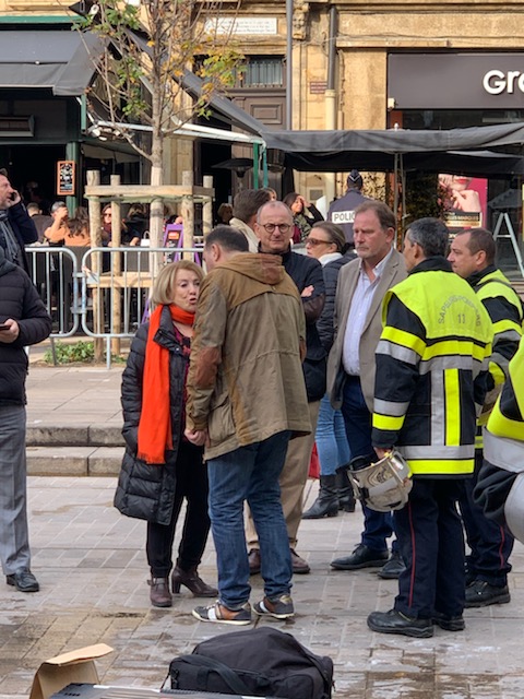 Maryse Joissains, maire d'Aix-en provence s'est rendue immédiatement sur les lieux (Photo Destimed)