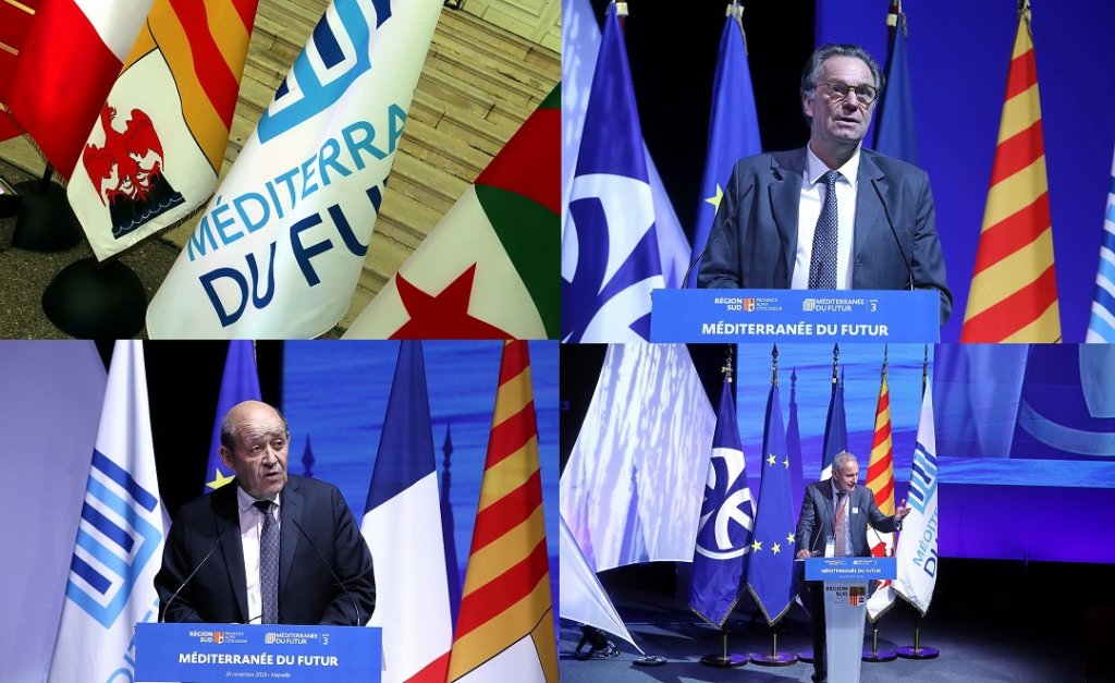 Renaud Muselier, Jean-Yves Le Drian et Nasser kamel pour le Futur de la Méditerranée (Photos Robert Poulain)