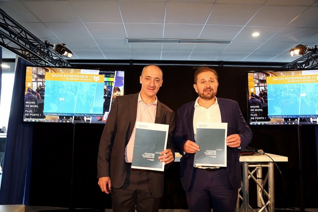 Frédéric Verdet, président d’Energie PME et Alain Gargani ont présenté le Le livre bleu de la CPME13 (Photo Robert Poulain)