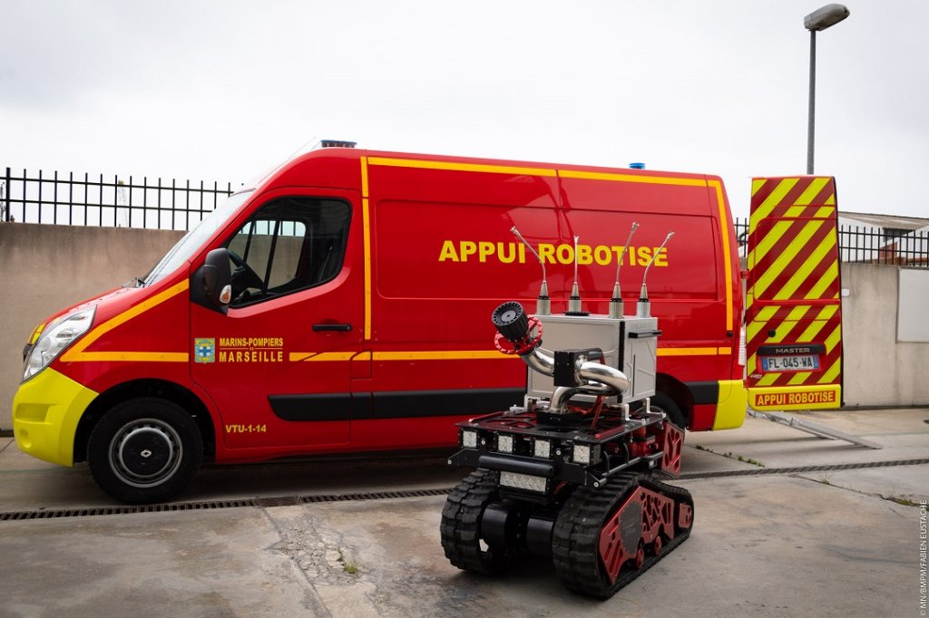 Le BMPM prépare le déploiement d'une "Équipe opérationnelle spécialisée (EOS) Appui Robotisé"(Photo BMPM/Fabien Eustache)