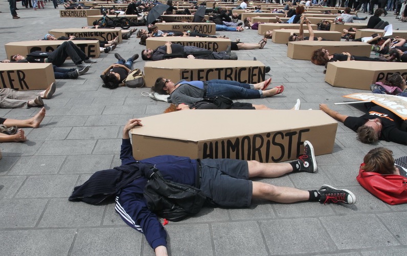Manifestation des intermittents du spectacle (Photo archive Robert Poulain)