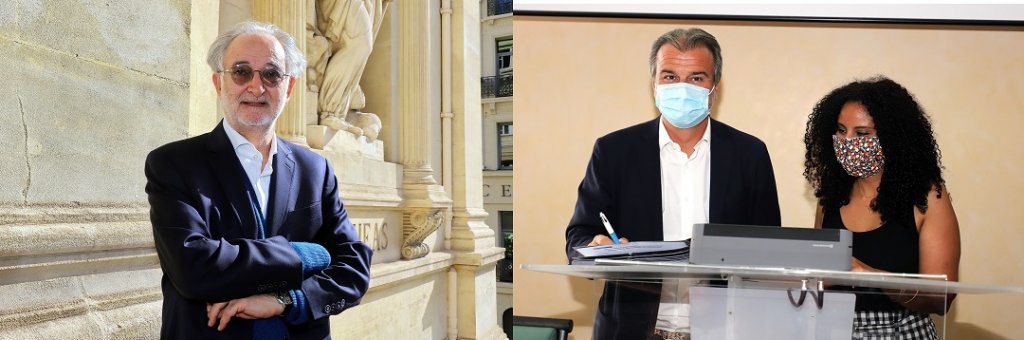 Jacques Attali fondateur de Planet Positive et Jean-Luc Chauvin, président de la CCIAMP ont signé une convention de partenariat (Photo CCIAMP/Robert Poulain)