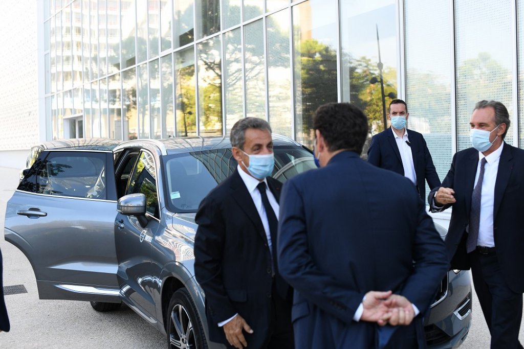 Nicolas Sarkozy accueilli par Philippe Korcia, président de l'UPE 13 et Renaud Muselier, président de Provence-Alpes-Côte d'Azur © Businews