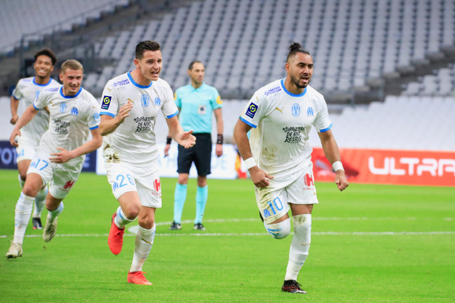 La joie de Payet et des Olympiens après le deuxième but (Photo Wallis.fr/ Laurent Saccomano)