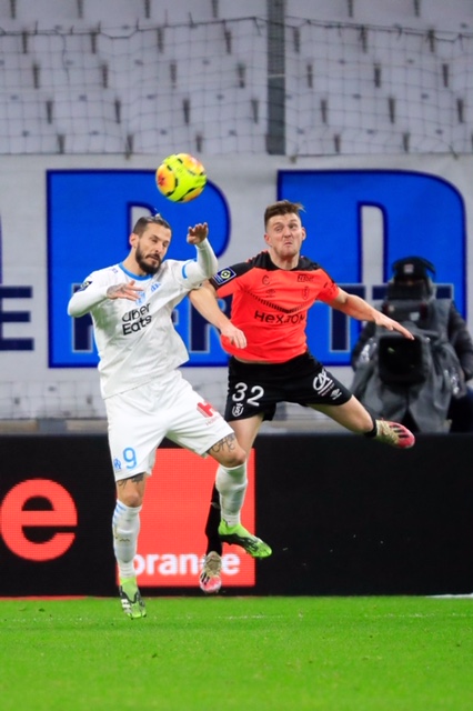 Dario Benedetto a transmis le ballon de l’égalisation à Florian Thauvin (Photo Laurent Saccomano/ Wallis.fr)