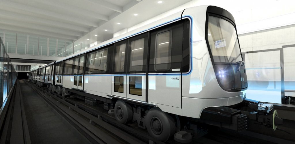 Un métro blanc à Marseille habillé d’un jeu de liserés bleus © Alstom Design&Styling / Ora ïto & Fabien Bourdier Un métro blanc à Marseille habillé d’un jeu de liserés bleus © Alstom Design&Styling / Ora ïto & Fabien Bourdier