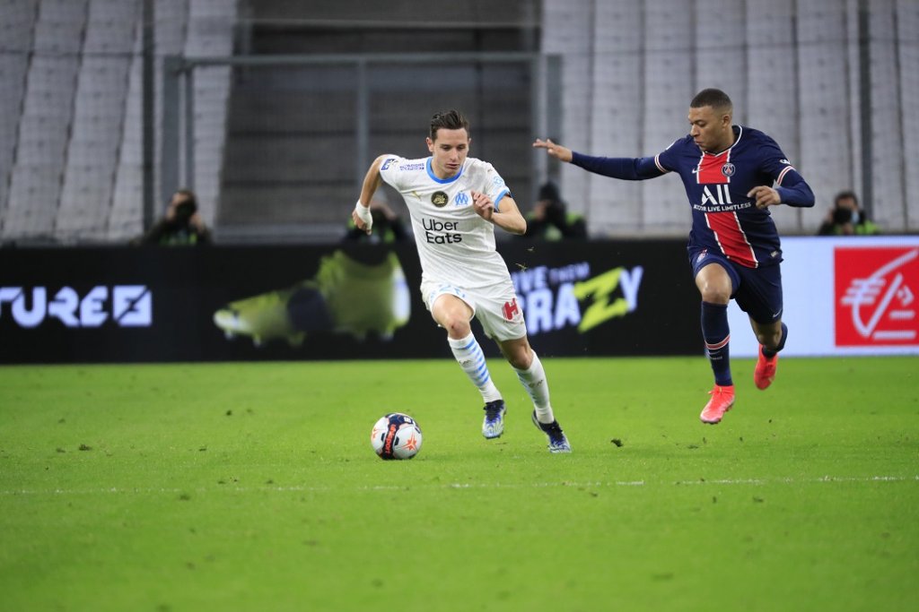 Le duel entre Florian Thauvin et Kylian Mbappé a tourné à l’avantage du Parisien (Photo Wallis.fr/Laurent Saccomano)