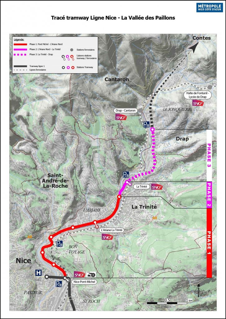 Plan de présentation de la future ligne ©Ville de Nice