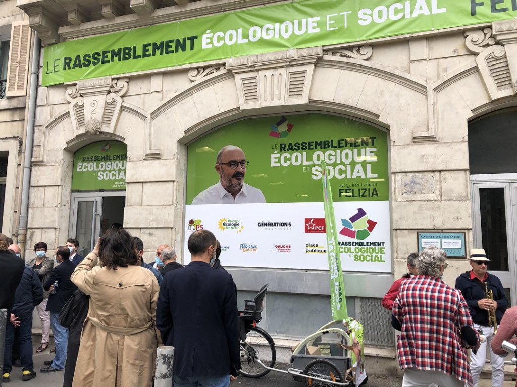 Inauguration des locaux de campagne du Rassemblement écologique et social (Photo Mireille Bianciotto)
