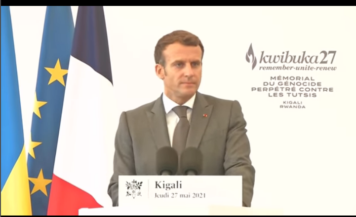 Le président Emmanuel Macron a reconnu jeudi à Kigali les "responsabilités" de la France dans le génocide des Tutsi de 1994 (Photo capture d'écran)