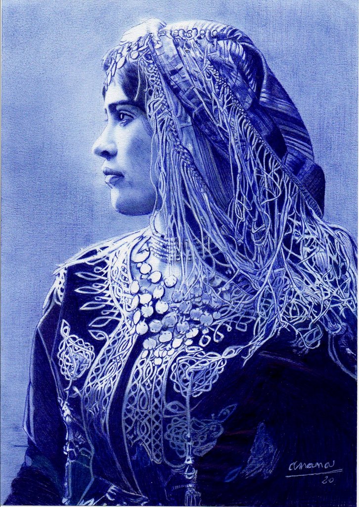Berbère dessin au stylo bic® © Jacky Ananou
