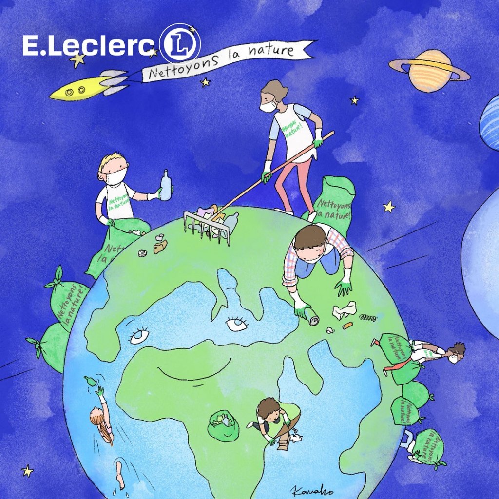 Avec de la bonne volonté on peut aussi nettoyer la terre  (Illustration de Kanako)