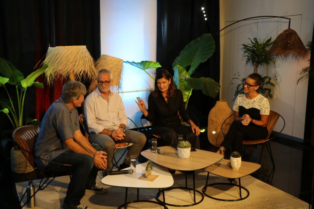 Denis Ody, responsable Programmes Cétacés, WWF - Raphaël Cuvelier, vice-président, Plateforme Océan & Climat - Patricia Ricard, présidente de l’Institut océanographique Paul Ricard - Minna Epps, Directrice Programme Global Océan, IUCN ©BG/Pernod Ricard