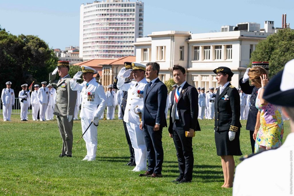 La cérémonie s’est déroulée sous la présidence de Gérald Darmanin, ministre de l’Intérieur et en présence de Christophe Mirmand, préfet des Bouches-du-Rhône et Benoît Payan, maire de Marseille ©MN/BMPM/Alexandre Groyer La cérémonie s’est déroulée sous la présidence de Gérald Darmanin, ministre de l’Intérieur et en présence de Christophe Mirmand, préfet des Bouches-du-Rhône et Benoît Payan, maire de Marseille ©MN/BMPM/Alexandre Groyer