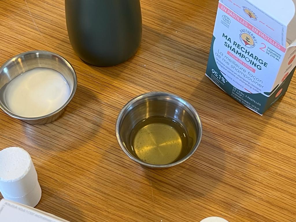 Les ingrédients pour fabriquer son shampoing (Photo Joël Barcy)