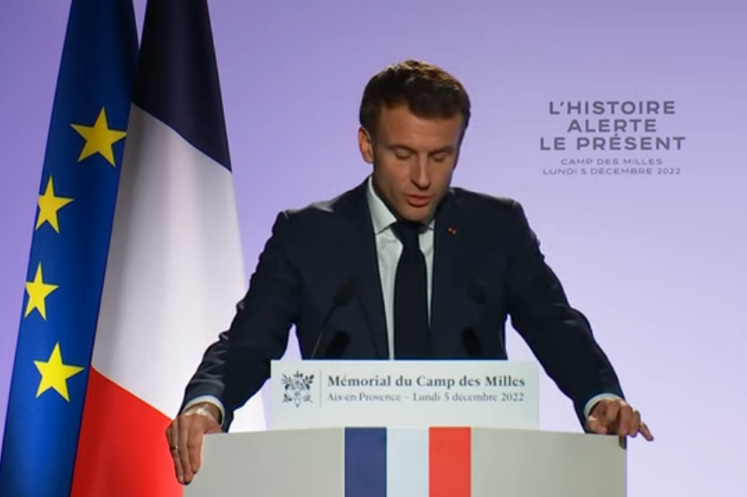 Intervention du président de la république au camp des Milles (Photo Joël Barcy) Intervention du président de la république au camp des Milles (Photo Joël Barcy)