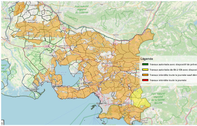 Destimed Risque Incendie Severe journee de lundi 7 juillet 2025 jaune