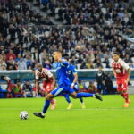 Mason Greenwood a réussi le penalty qui a permis à l’OM de mener (2-0) à la mi-temps (Photo Laurent Saccomano/Wallis.fr)