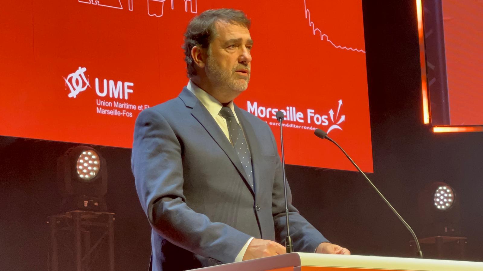 Christophe Castaner, président du conseil de surveillance du port de Marseille © Joël Barcy