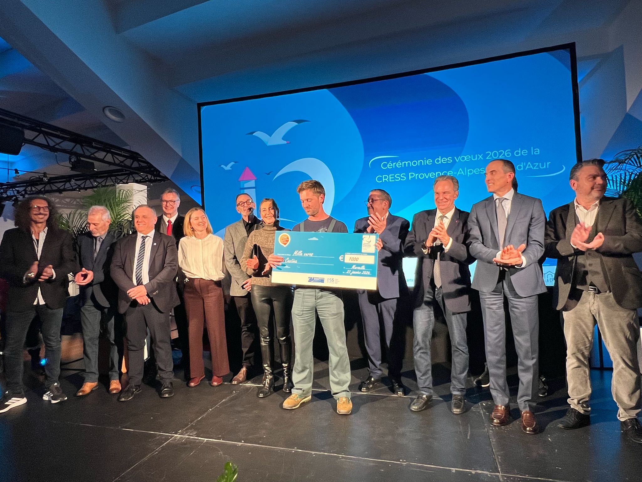 La CRESS Provence-Alpes-Côte d’Azur a organisé sa cérémonie des vœux 2026 à La Criée. Denis Philippe était notamment entouré de Renaud Muselier, Robin Renucci, directeur de la Criée, Franck Maillé, président de l’URSCOP Paca -Corse.