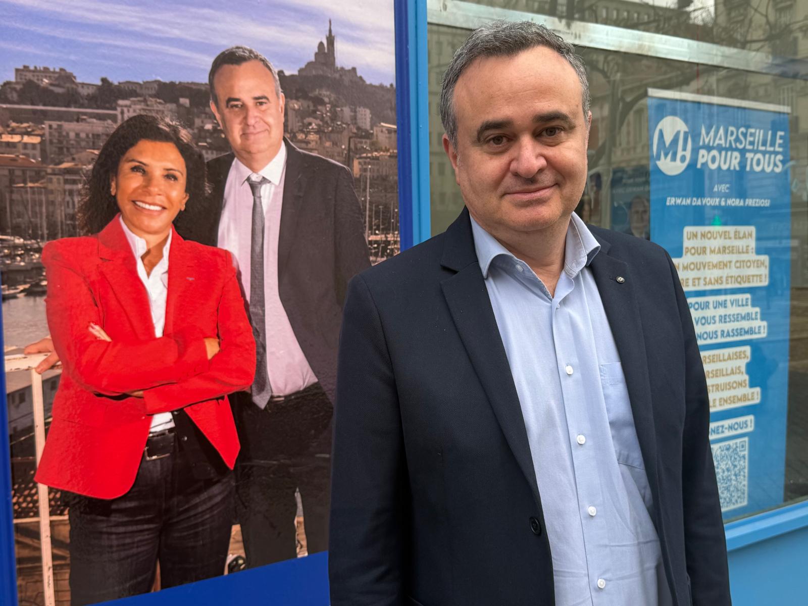 Erwan Davoux et Nora Preziosi le ticket surprise de cette campagne des municipales à Marseille © Joël Barcy