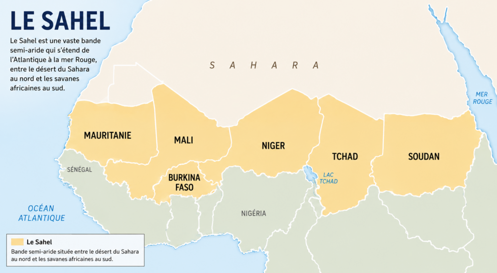 Carte du Sahel illustrant la crise humanitaire en 2026