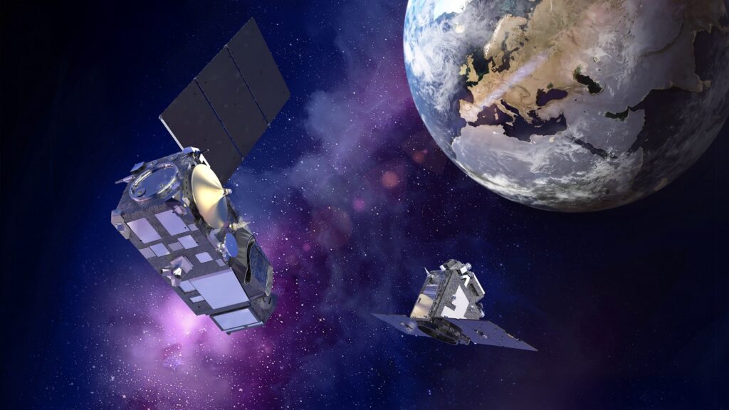 Destimed Vue dartiste FLEX et Sentinel 3C copyright Thales Alenia Space E Briot